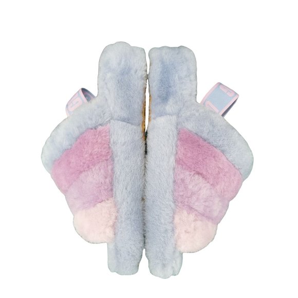 UGG Fluff Yeah Sling Back 1097169 Pink Blue Purple Women 7 Sandal Sheep Shoe New - Picture 2 of 11
